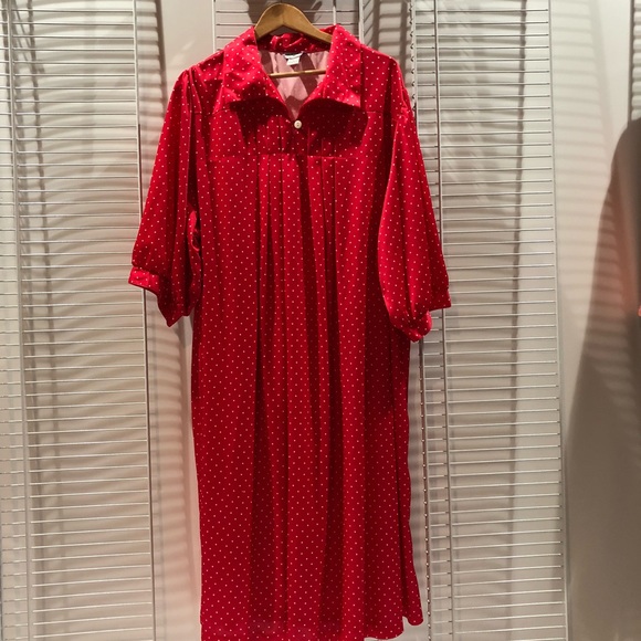 Vintage Red Polka Dot Dress Bridge Gate SZ 4X #545 - Picture 2 of 8